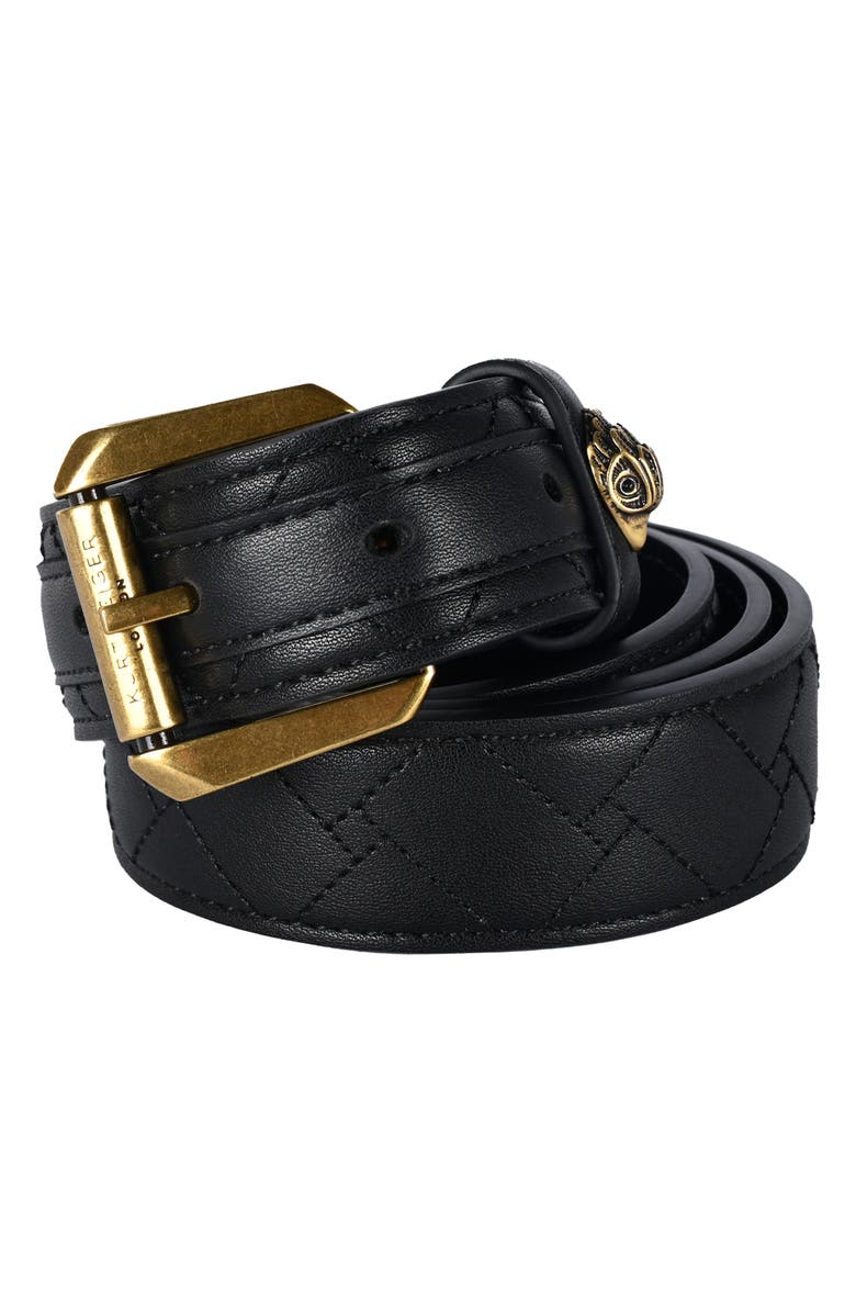 Kurt Geiger London Quilted Leather Belt, Alternate, color, 