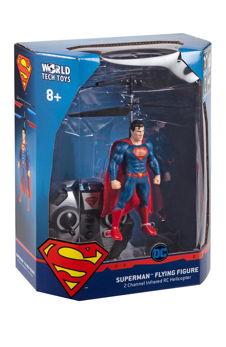 WORLD TECH TOYS Superman 2CH IR Flying Figure Helicopter, Alternate, color, Red