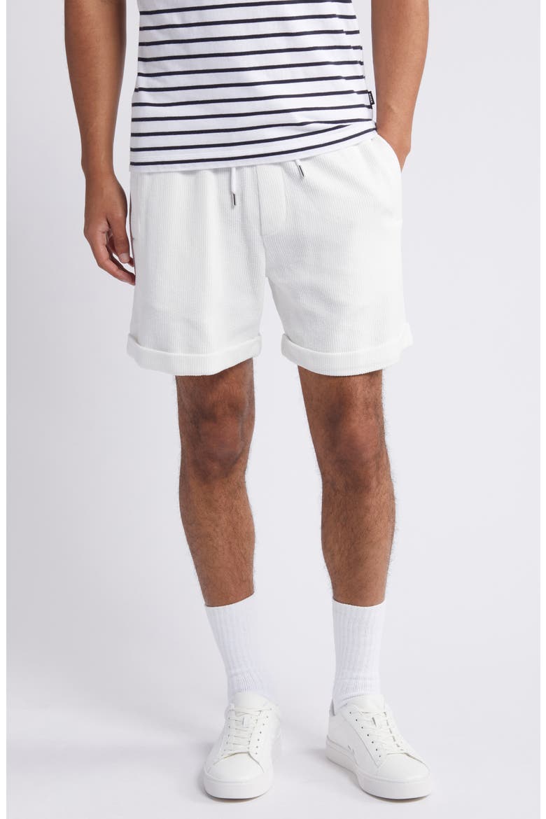 Lasdun Cotton Gauze Drawstring Shorts, Main, color, WHITE