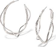 Alexis Bittar Intertwined Pavé Hoop Earrings
