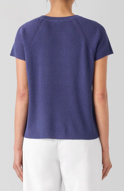 Eileen Fisher Rib Organic Linen & Organic Cotton Sweater In Bluette