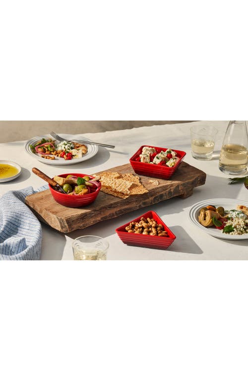 Le Creuset Stoneware 3-piece Tapas Dish Set In Cerise