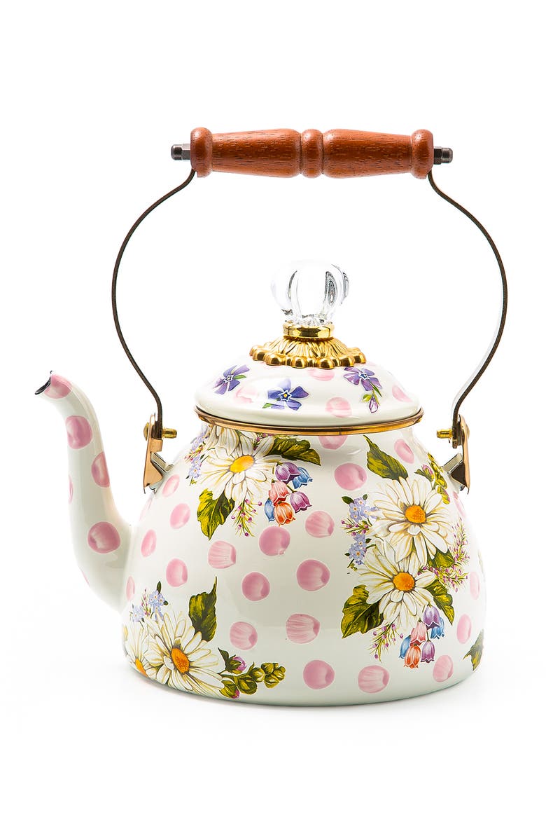MACKENZIE CHILDS Wildflowers Enameled Steel 2-Quart Tea Kettle, Alternate, color, Multi