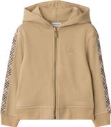 Burberry Check Trim Cotton Zip Hoodie