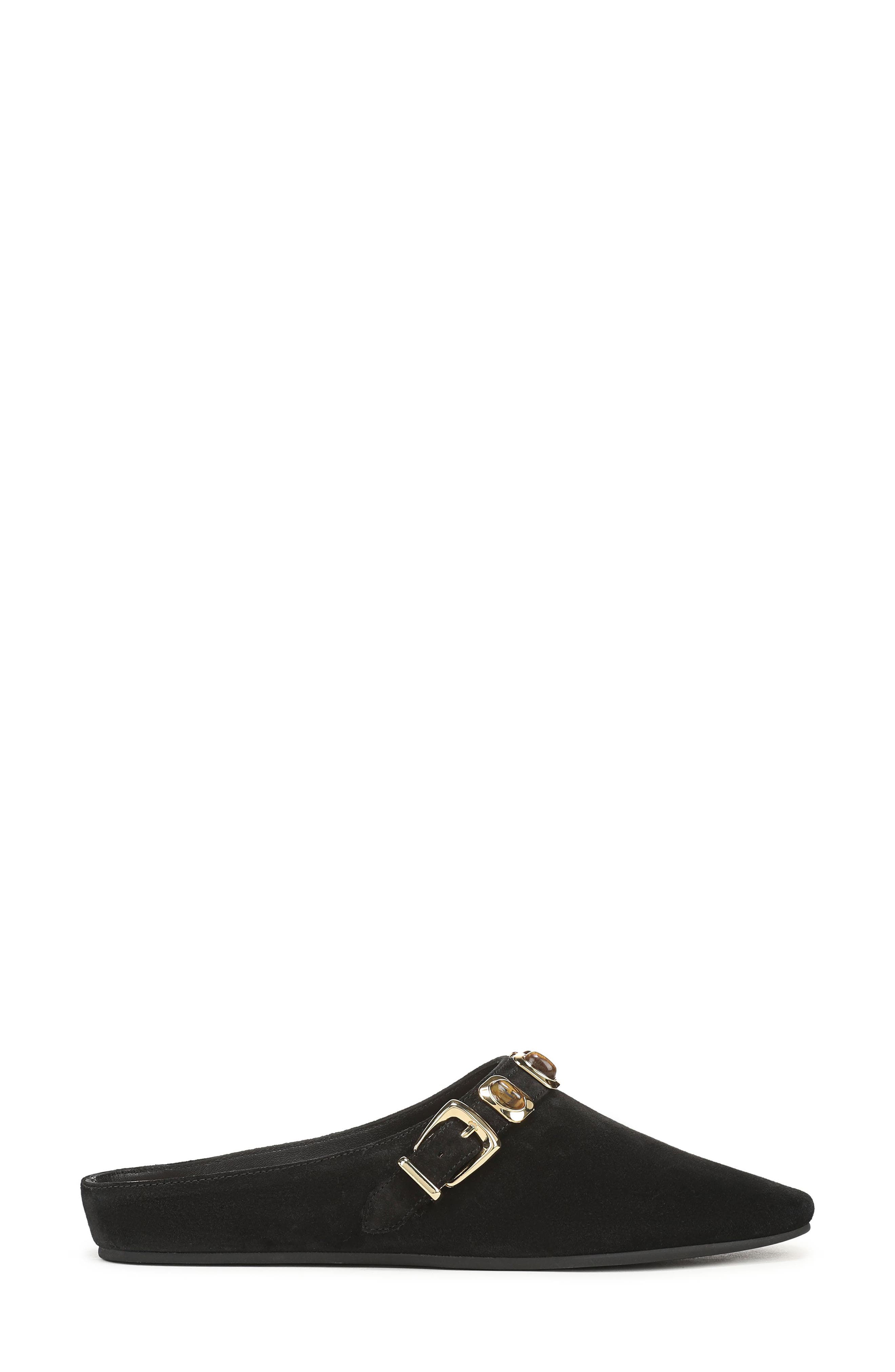 Narcisa Flat Mule, Alternate, color, BLACK