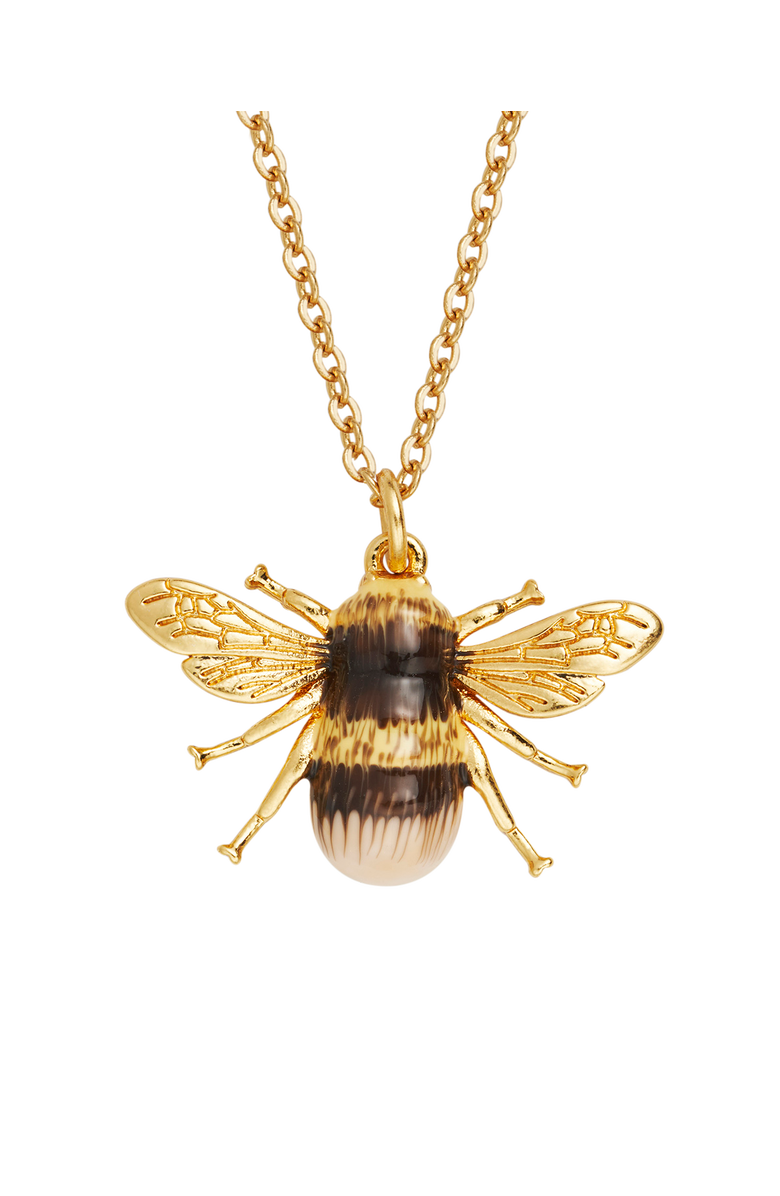 Fable England Honey Bee Enamel Necklace, Alternate, color, Gold