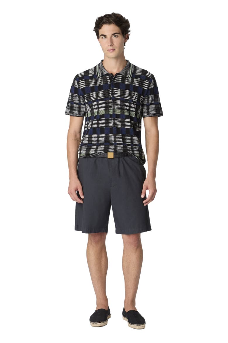 Cotton And Viscose Polo Shirt With Check Pattern, Alternate, color, Beige& White