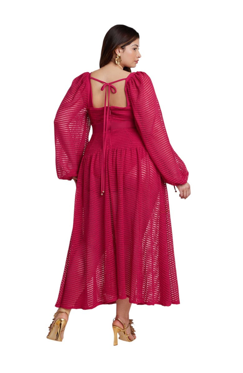 ELOQUII Patbo X Eloquii Corset Waist Maxi Dress, Alternate, color, Cradle Pink
