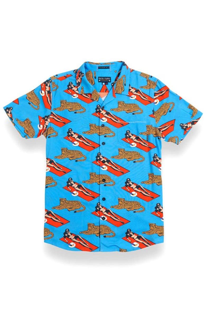 Baja Llama PURRFECT WOMAN - BLUE NIGHTHAWK BUTTON UP, Main, color, Blue