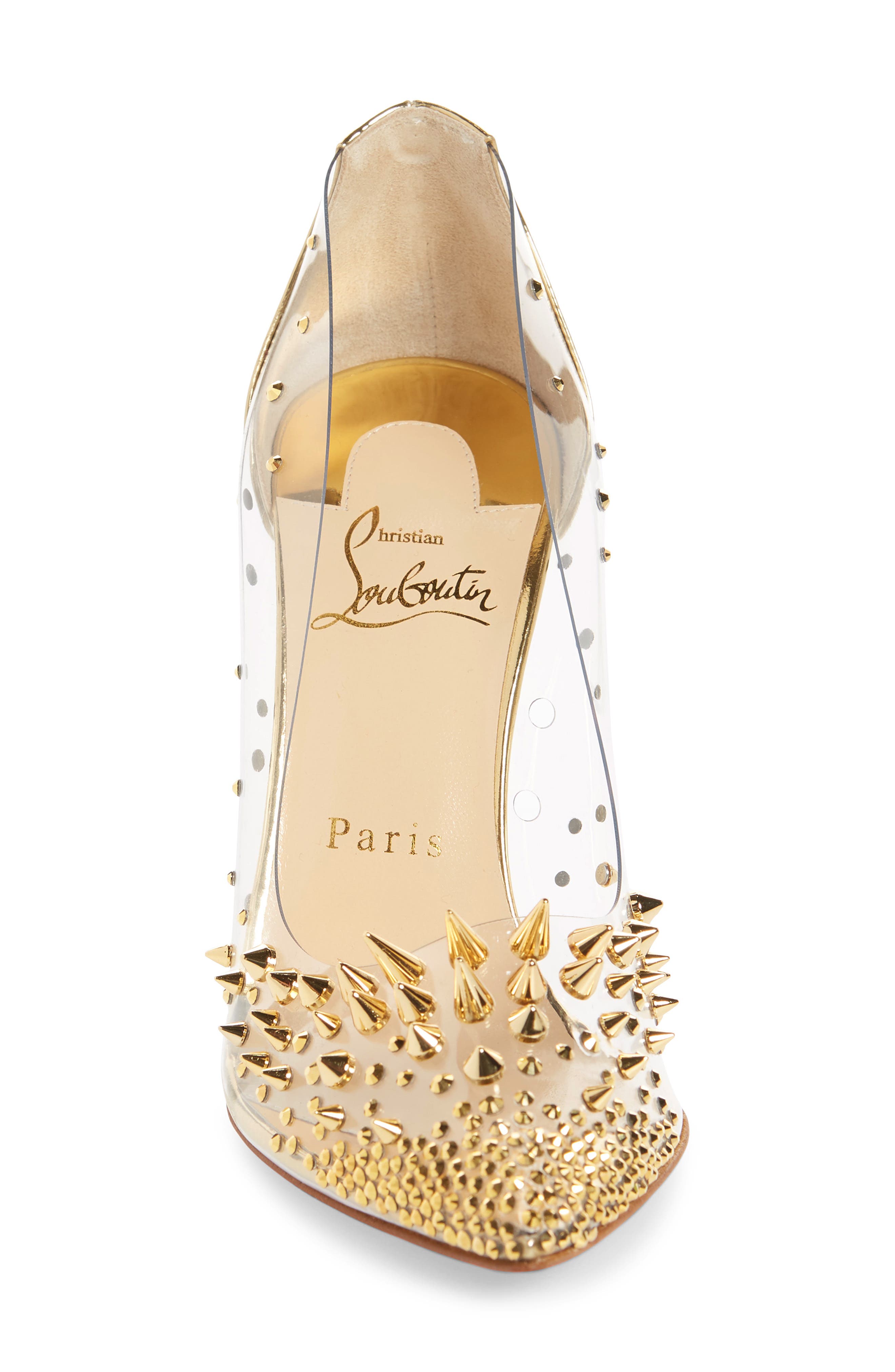 Christian Louboutin Grotika Spike Clear Pump, Alternate, color, 