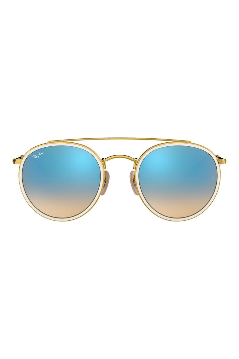 51mm Round Sunglasses, Main, color, GOLD TORTOISE