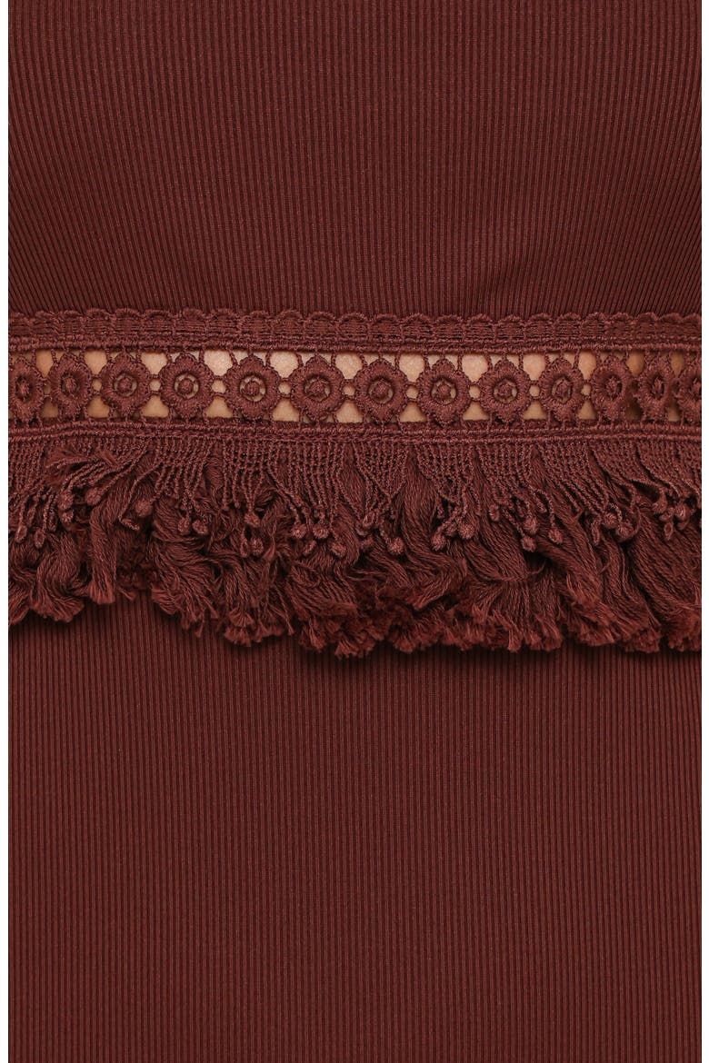 Tula Fringe Sleeveless Minidress, Alternate, color, DARK BROWN
