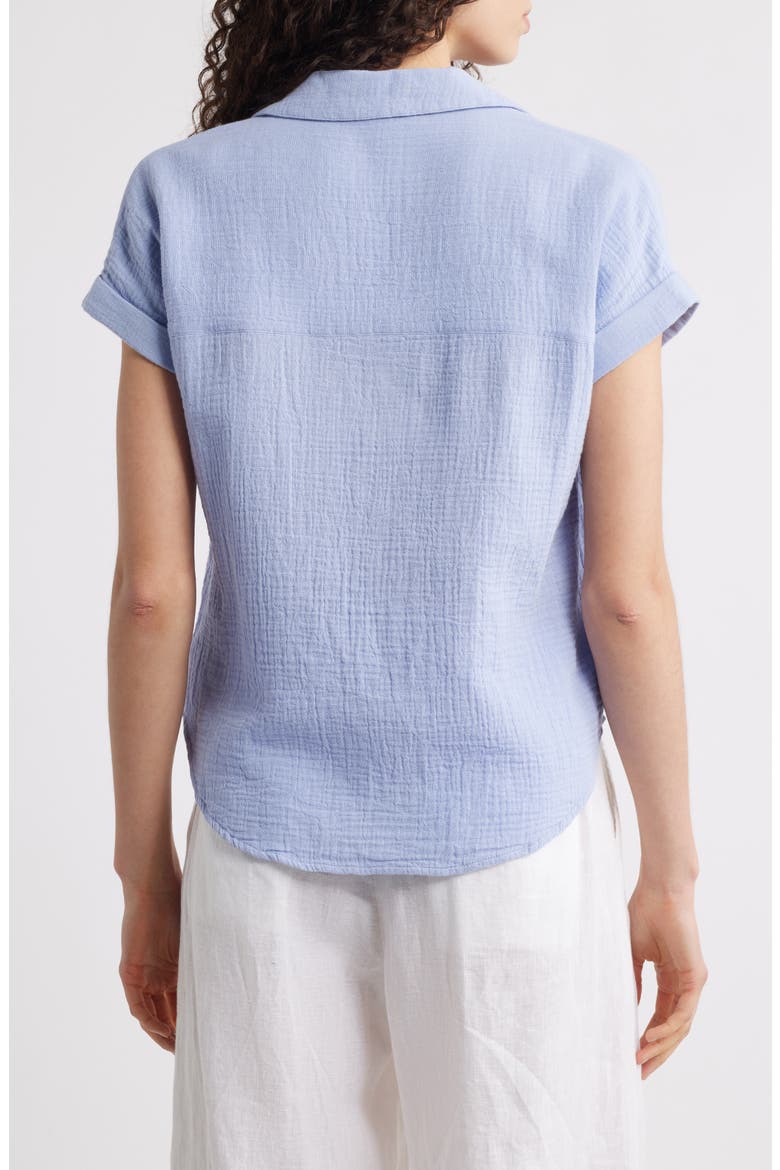 London Cotton Gauze Popover Top, Alternate, color, LIGHT DENIM