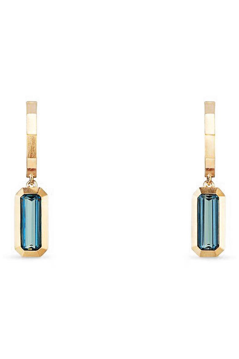 Novella Hoop Earrings in 18K Gold, Main, color, GOLD/ HAMPTON BLUE TOPAZ