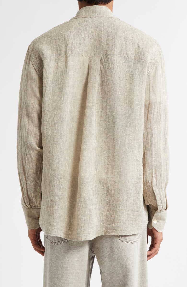 Above Linen Blend Button-Up Shirt