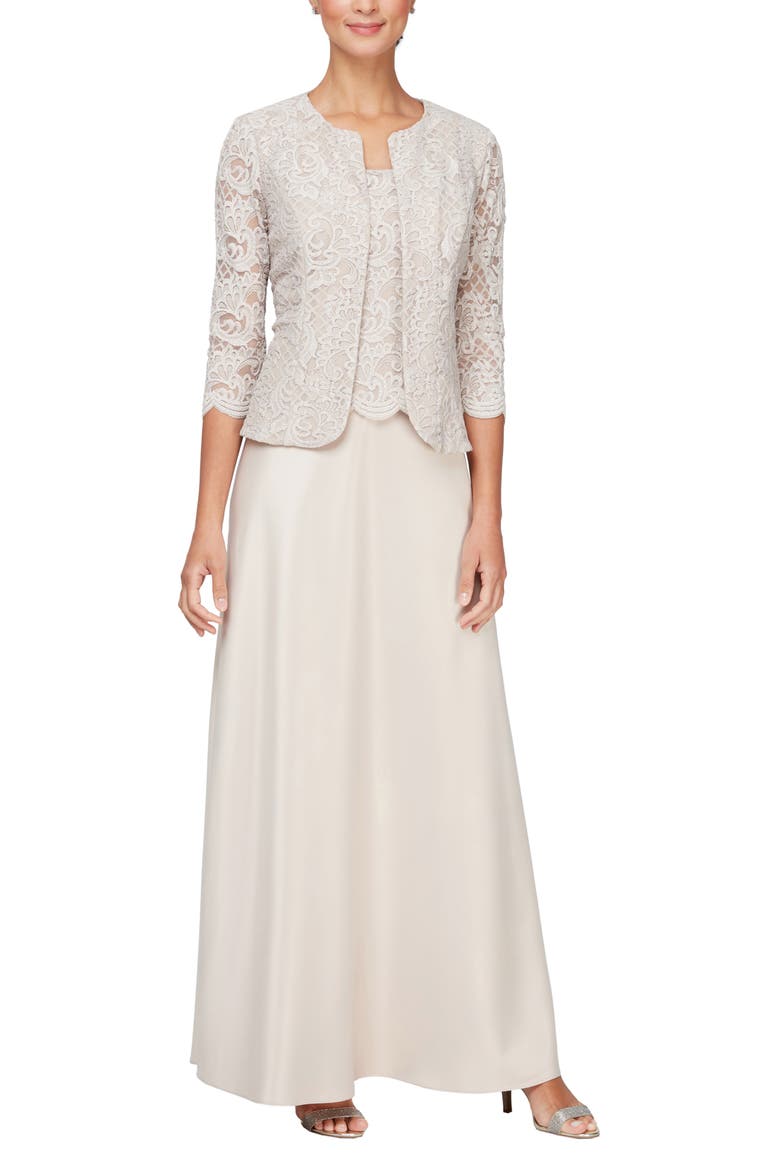 simple elegant satin wedding dresses Vintage Long A-Line Light Ivory With Pockets US26 / Light Ivory SAU LEE Winter Velvet fall1_2026 with a halter neck SIZE:UK 10 / EU 38