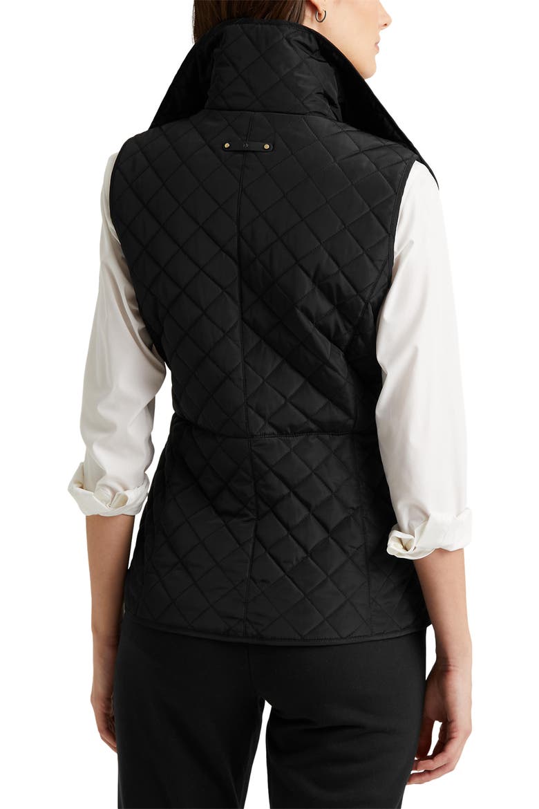 Quilted Crest Vest, Alternate, color, BLACK