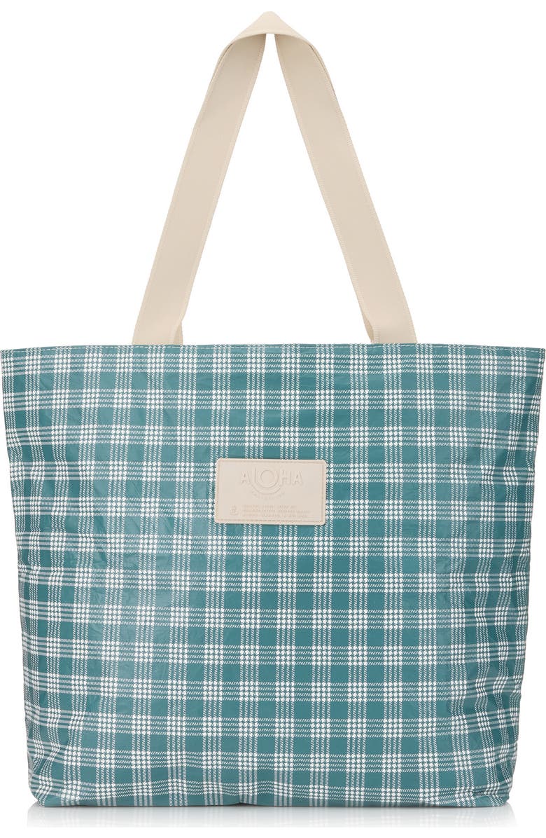 Aloha Collection Day Tripper Palaka Water Resistant Tyvek<sup>®</sup> Tote, Main, color, Atlantic