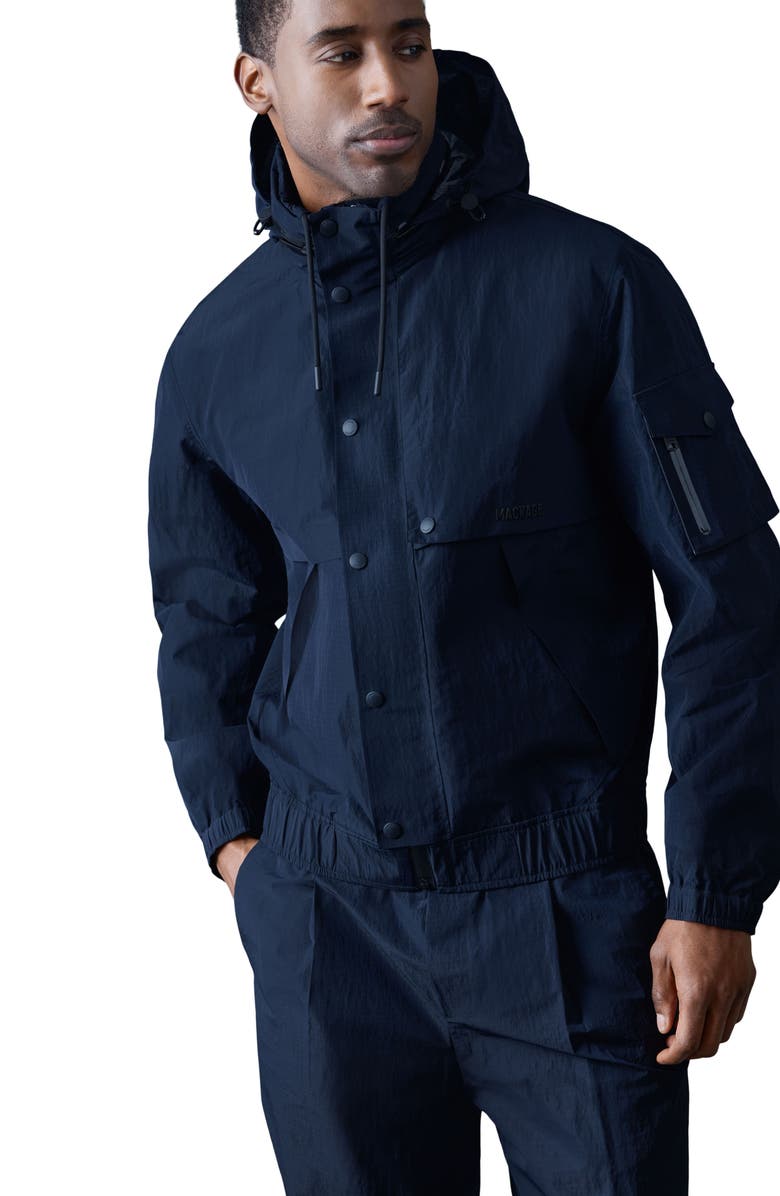 Mackage Garrett Hooded Rain acket, Alternate, color, Navy