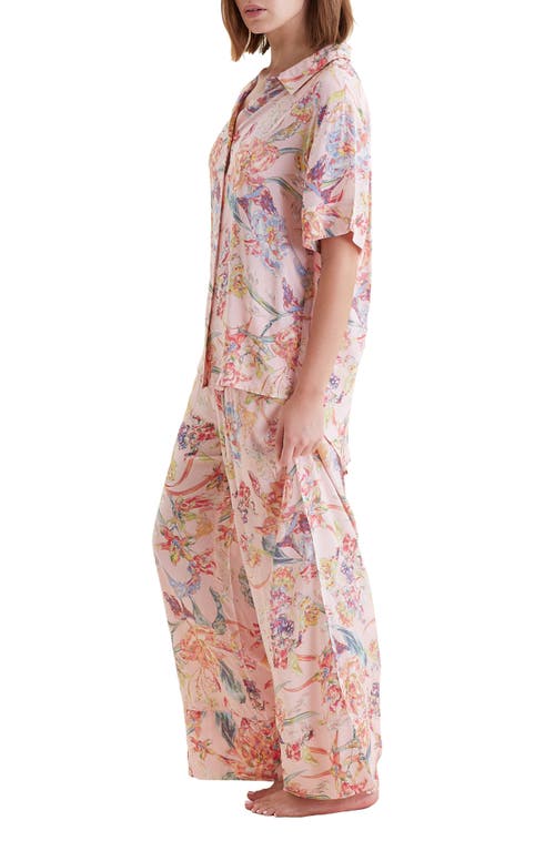Papinelle Bailey Floral Print Pajamas In Strawberry Cream