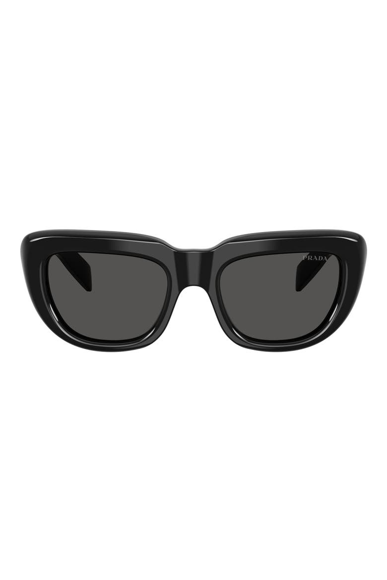 54mm Rectangular Sunglasses, Main, color, BLACK / DARK GREY