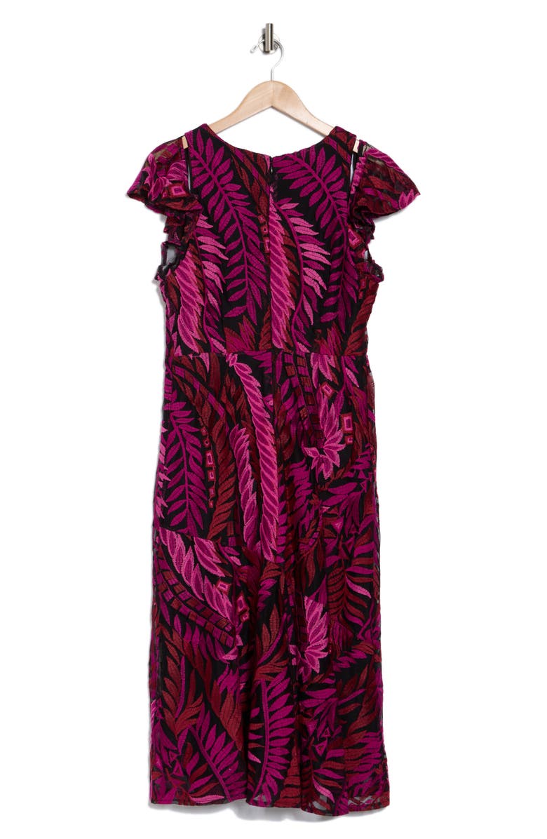 Sam Edelman Laurel Embroidered Leaf Dress, Alternate, color, Dark Pink