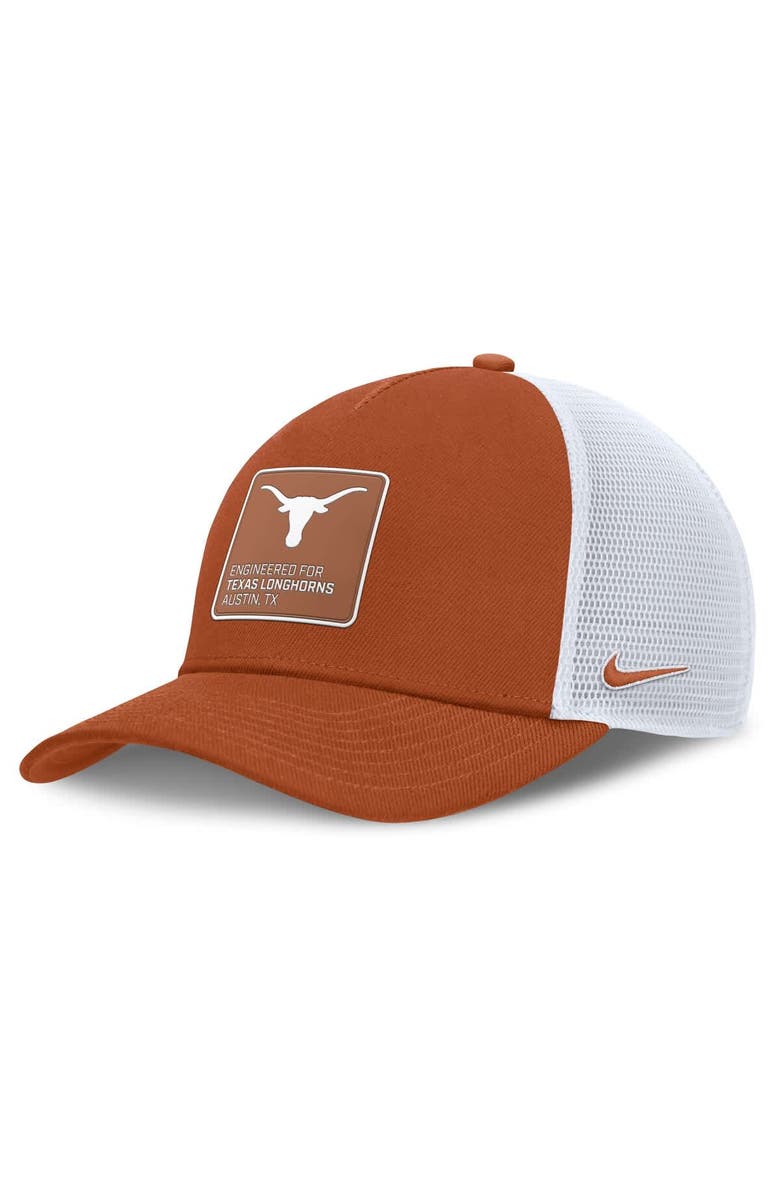 Nike Men's Nike  Texas Orange/White Texas Longhorns 2025 On-Field Rise Engineered Trucker Adjustable Hat, Main, color, 