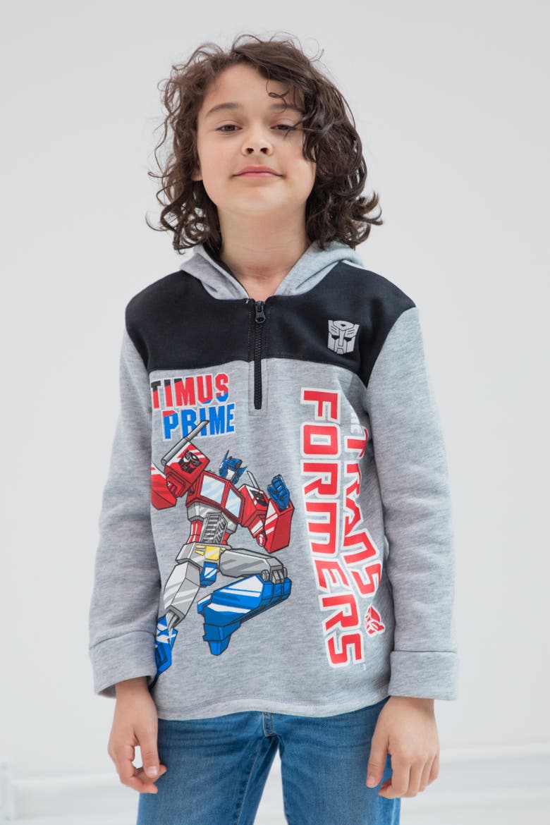 Fleece Hooded Sweatshirt, Alternate, color, Optimus Prime Grey