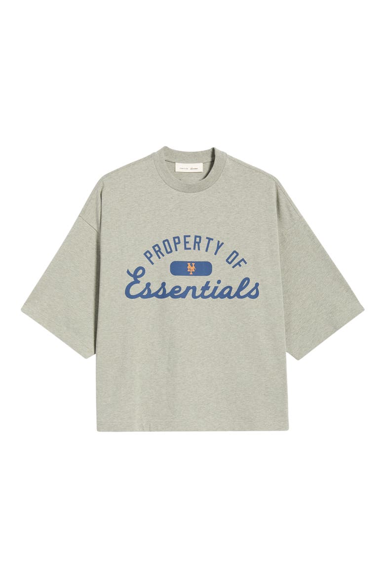 x MLB Mets Cotton Graphic T-Shirt, Alternate, color, CONCRETE HEATHER