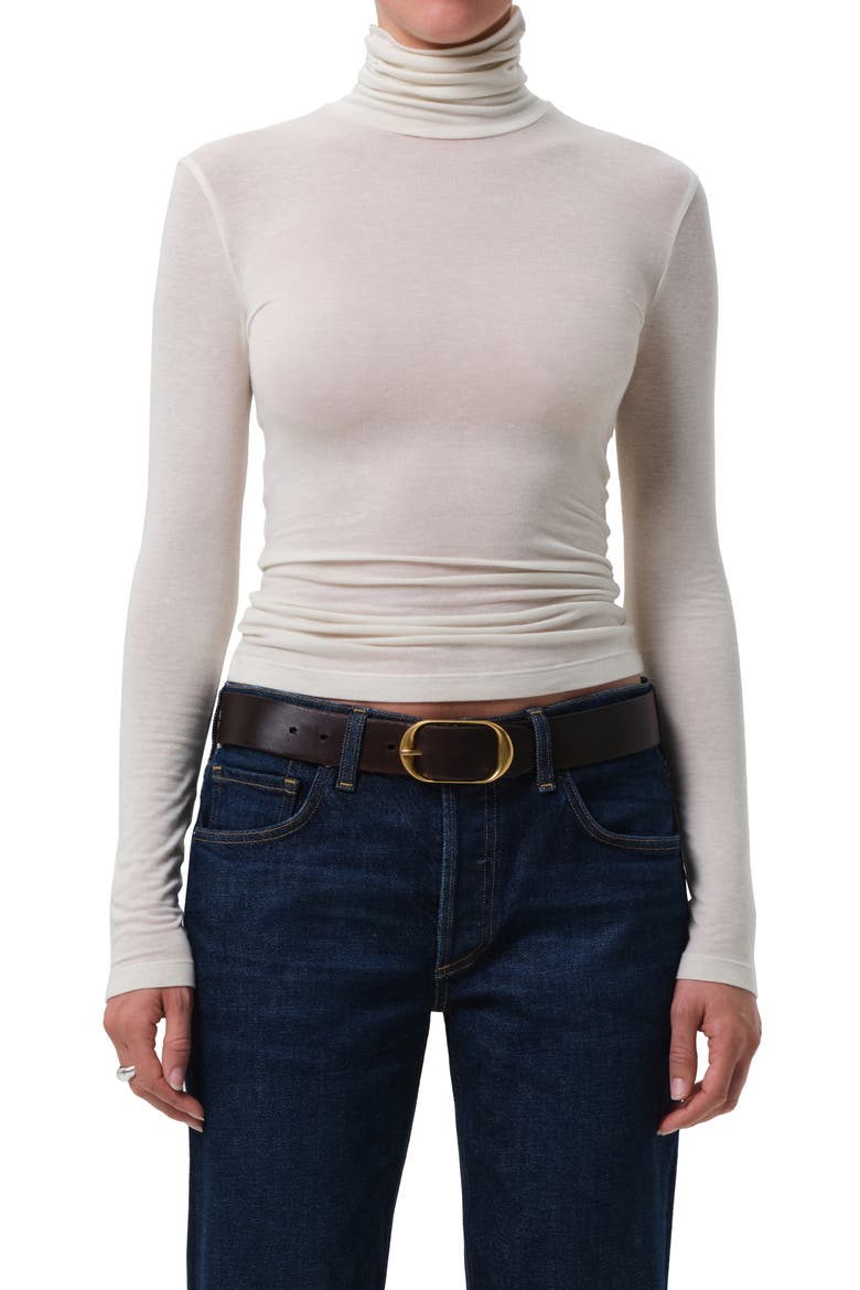 Caradene Scrunch Turtleneck, Main, color, PASHMINA OFF WHITE