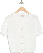 Nanette Lepore Short Sleeve Open Stitch Cardigan