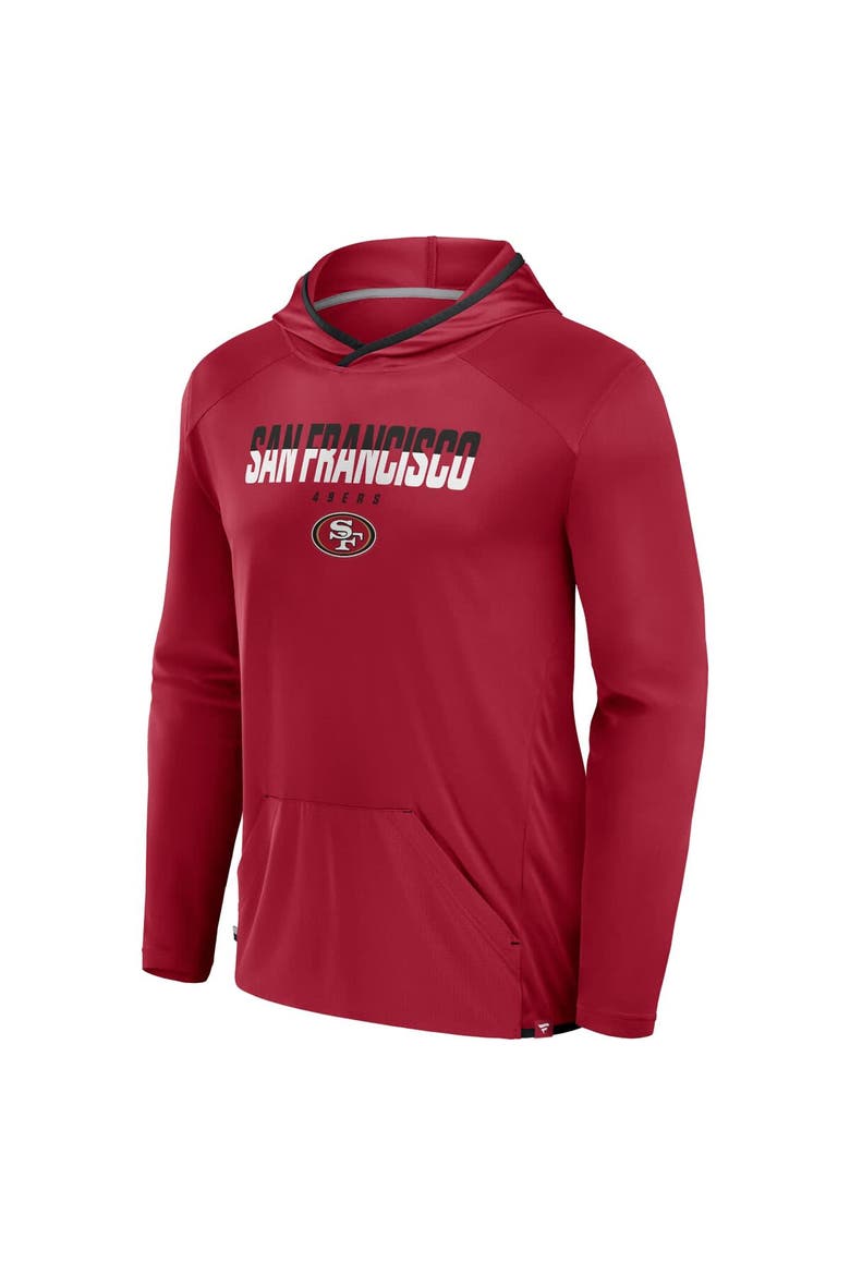 Men's Fanatics Scarlet San Francisco 49ers Transitional Defender Hoodie Long Sleeve T-Shirt, Alternate, color, Scarlet