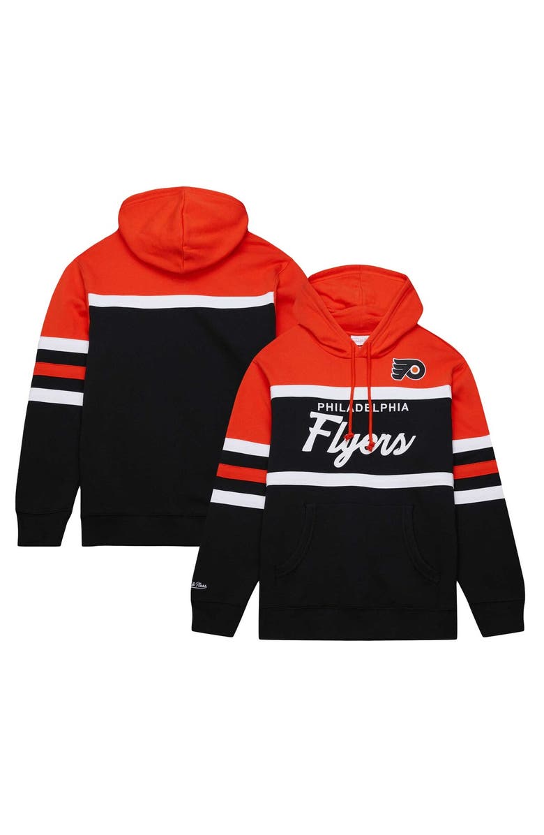 Mitchell & Ness Men's Mitchell & Ness Black/Orange Philadelphia Flyers Head Coach Pullover Hoodie, Main, color, Black