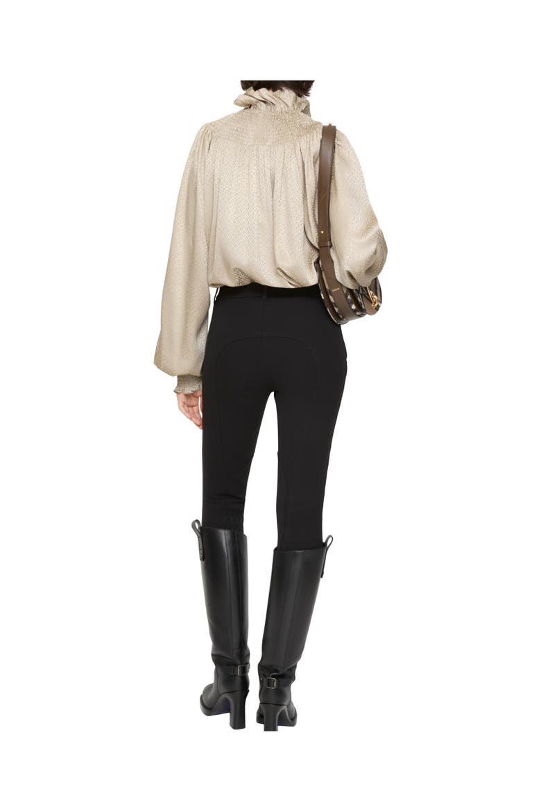 Herringbone Stretch Cotton Jodhpurs, Alternate, color, Black