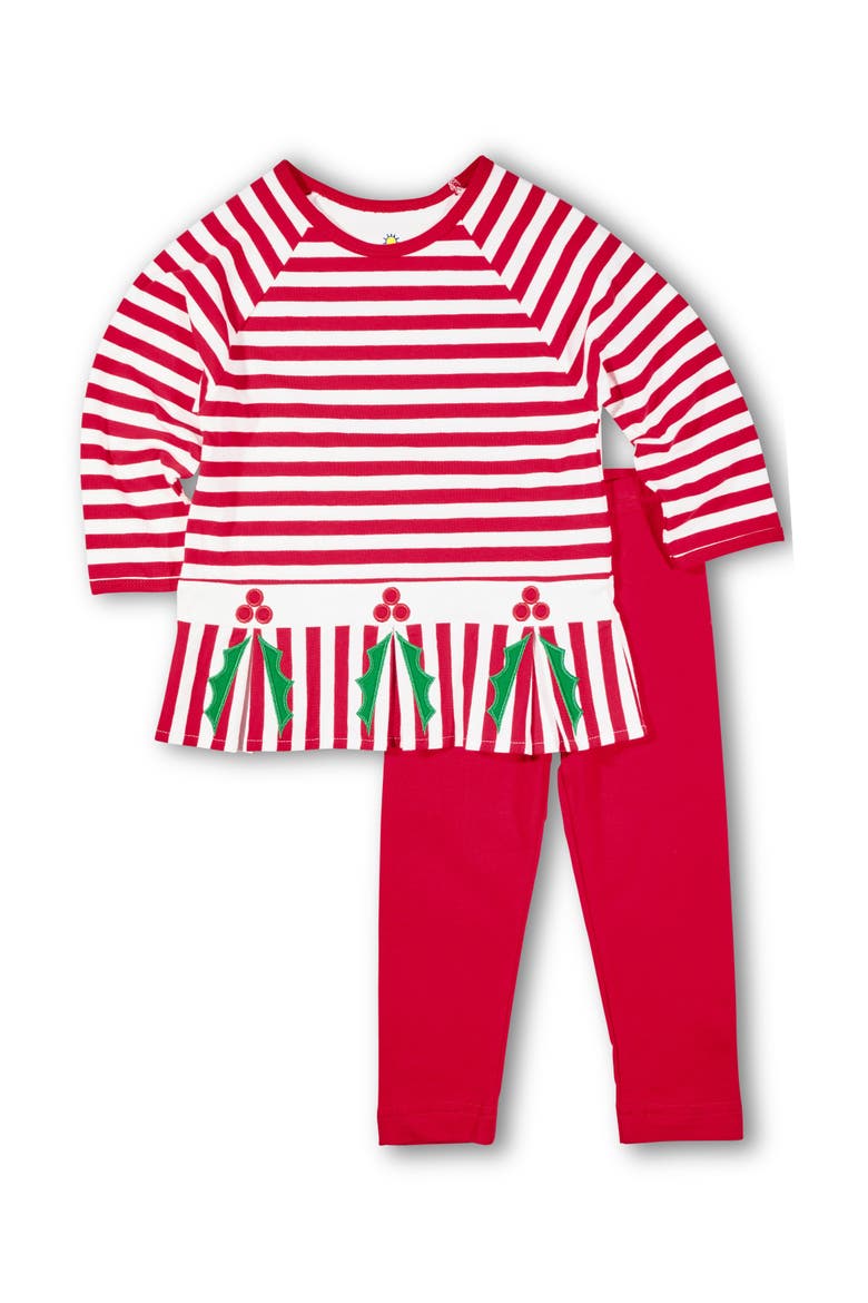Knit Set With Holly, Main, color, Red, Green, White