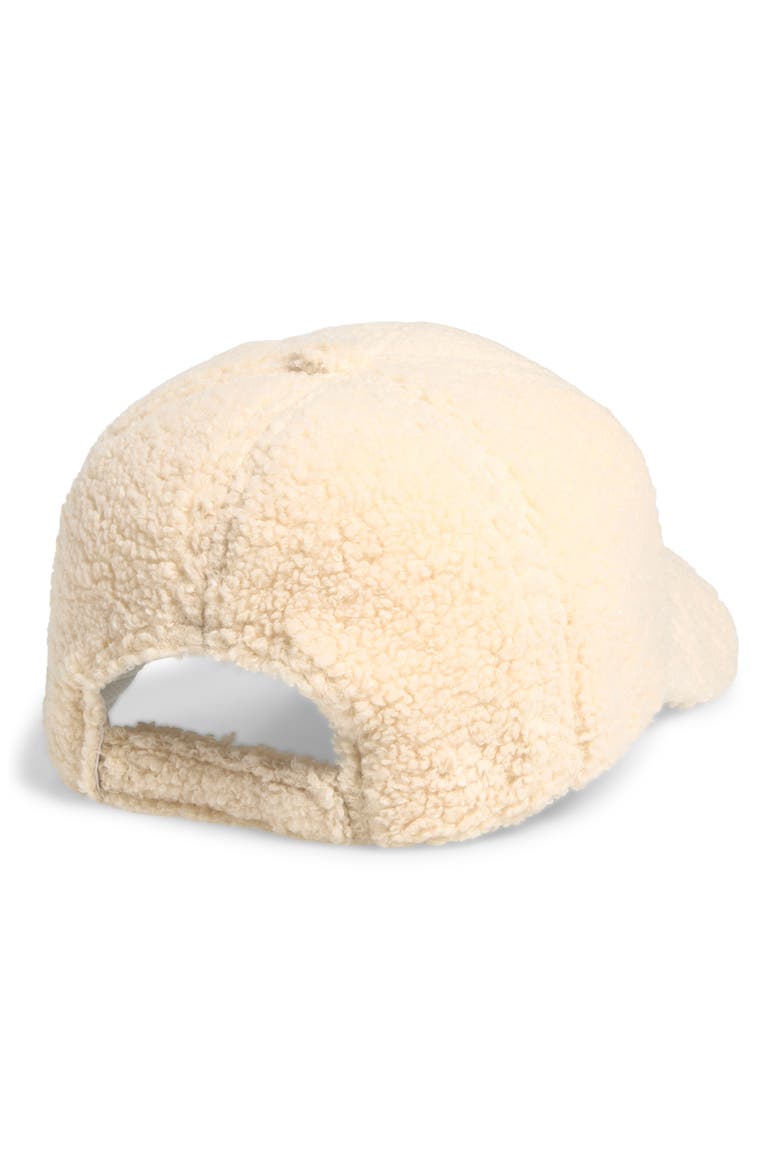 Teddy Fleece Baseball Hat, Alternate, color, IVORY