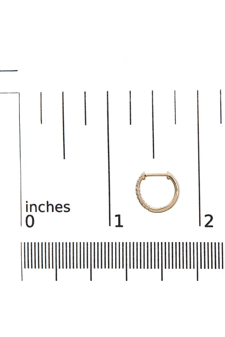 10K Yellow Gold 1/10 Ct Diamond and Rope Twist Huggy Hoop Earrings, Alternate, color, Yellow