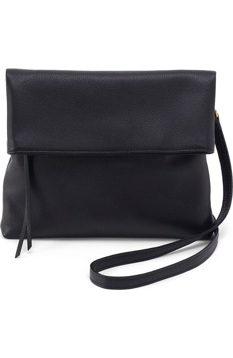 HOBO Draft Leather Crossbody Bag, Main, color, Black
