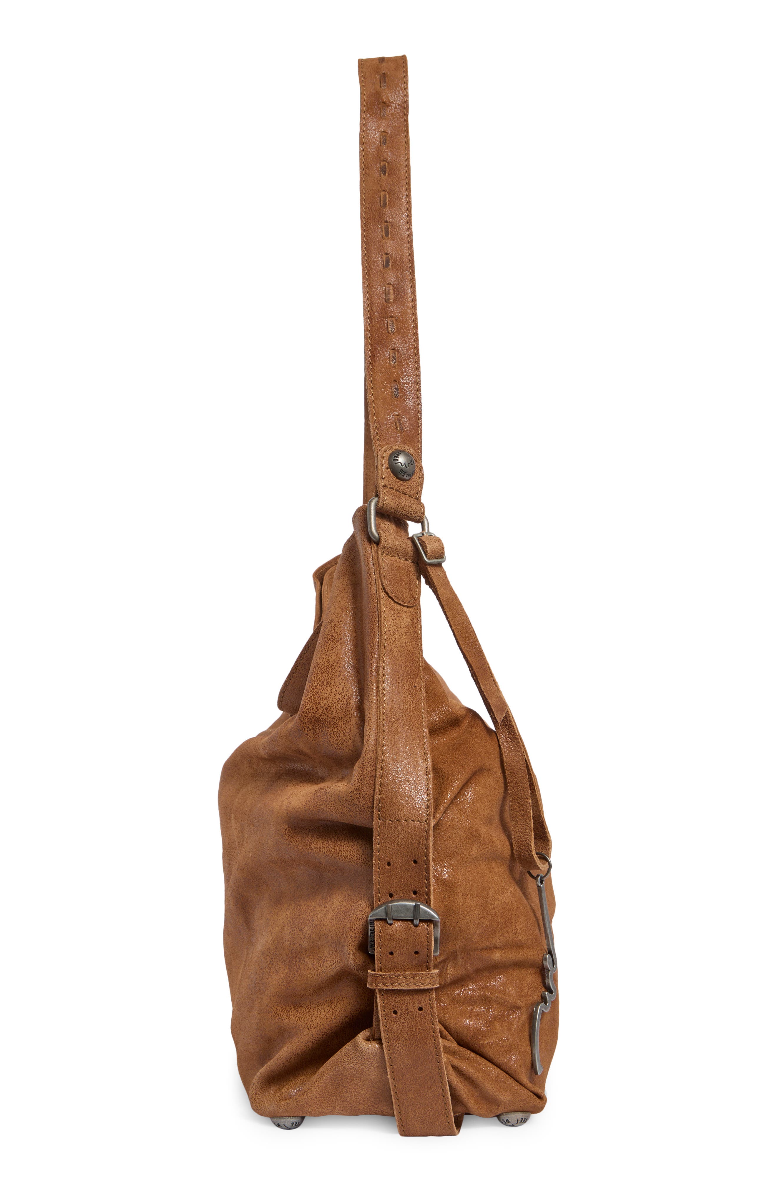 Dallas Distressed Leather Shoulder Bag, Alternate, color, COGNAC