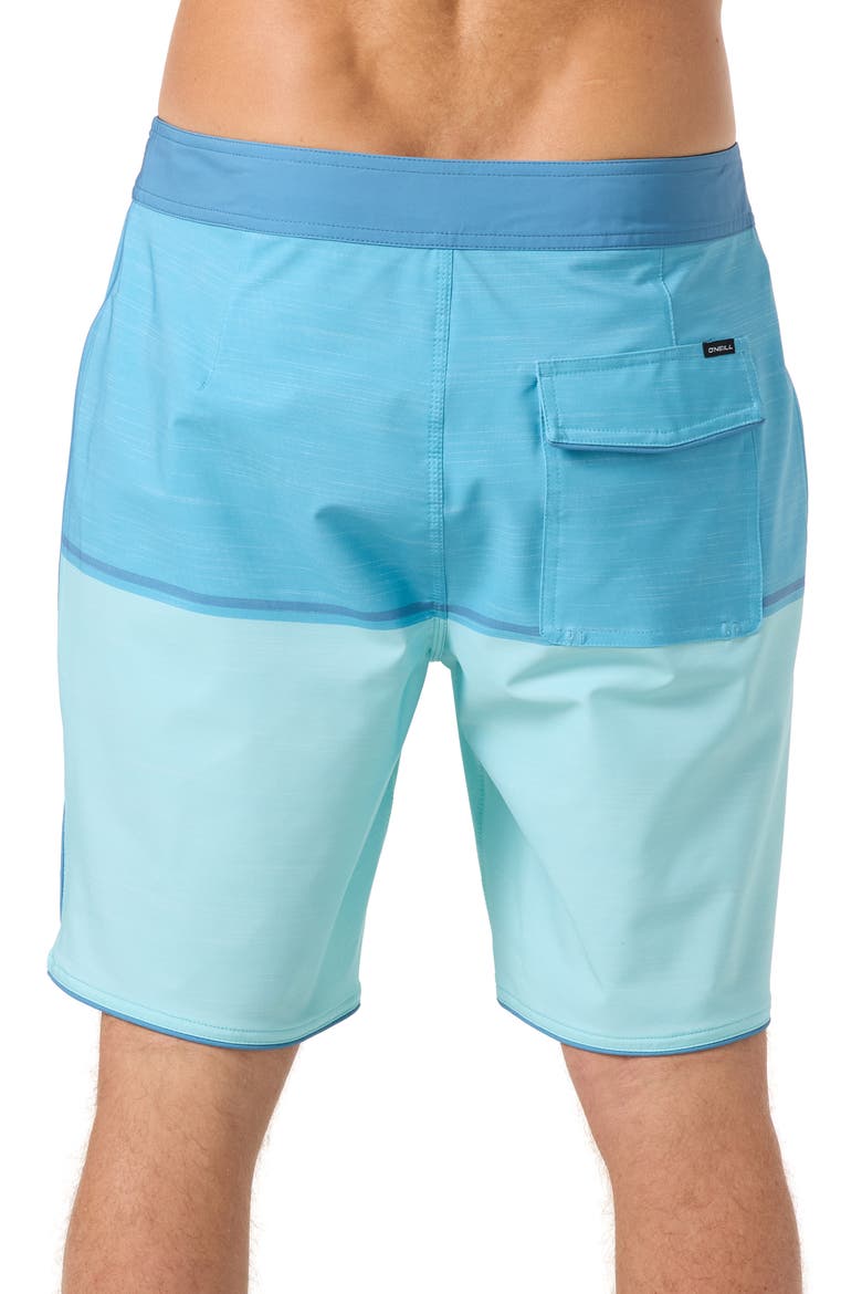 Hyperfreak Mysto Block Scallop Swim Trunks, Alternate, color, CANAL BLUE
