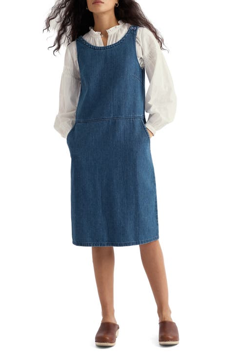 Salt Weave Denim Pinafore Dress