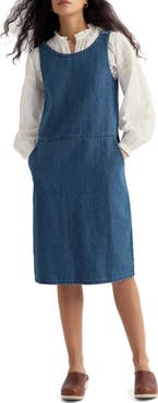 Seasalt Cornwall Salt Weave Denim Pinafore Dress
