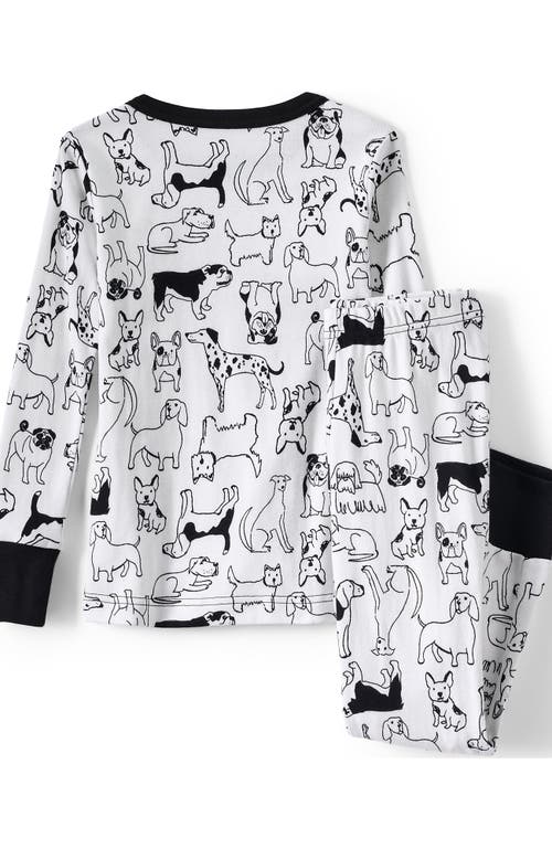 Lands' End Kids Pattern Snug Fit Pajama Set In White