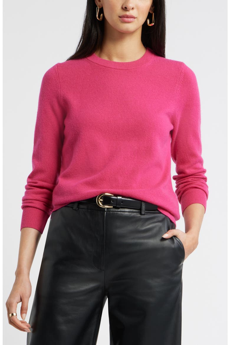 Cashmere Crewneck Sweater, Main, color, RED JAZZY
