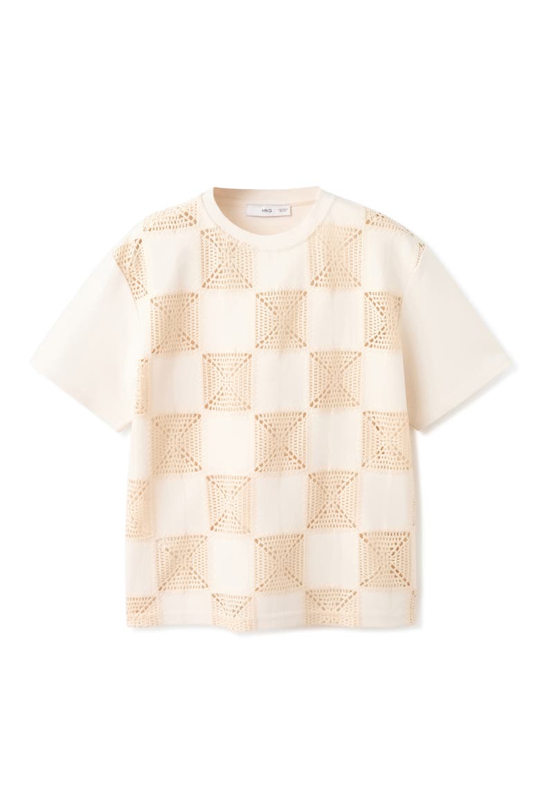 Lace Inset T-Shirt, Alternate, color, OFF WHITE