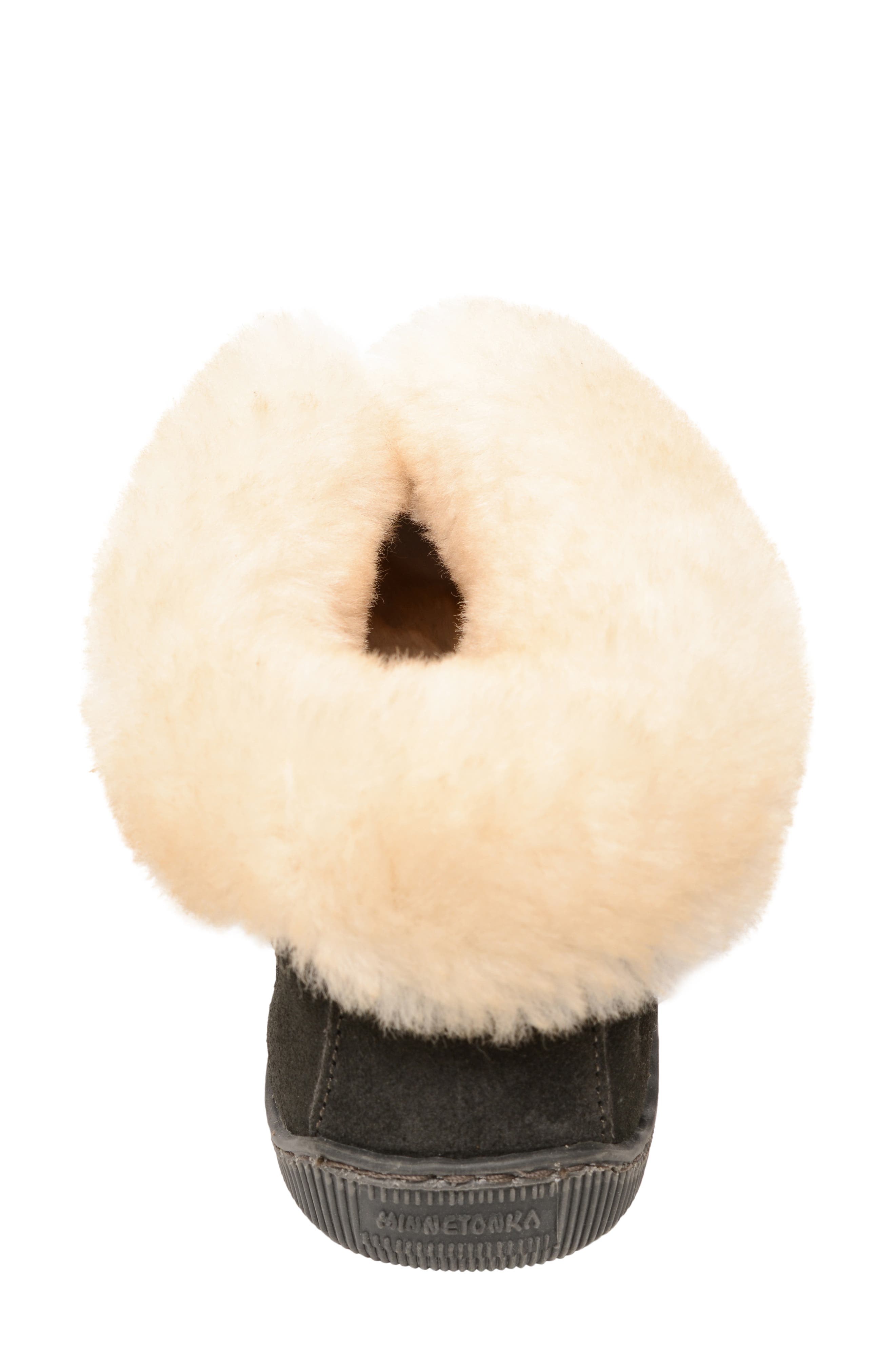 Minnetonka Genuine Shearling Lined Ankle Boot, Alternate, color, 
