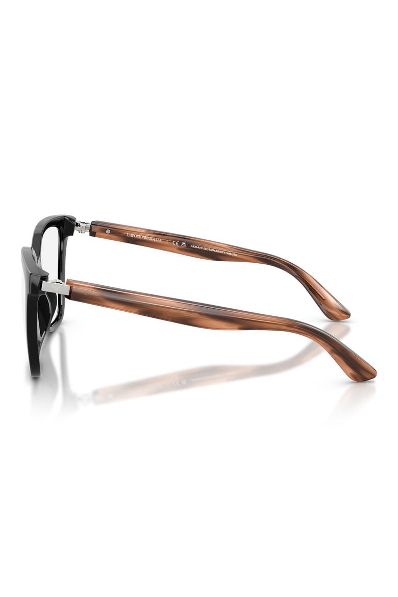 54mm Cat Eye Optical Glasses, Alternate, color, SHINY BLACK / CLEAR