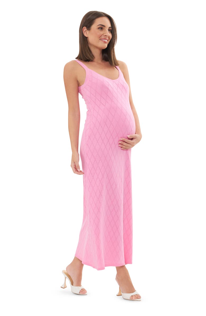 Ripe Maternity Skyla Pointelle Knit Dress, Alternate, color, Bubble Gum
