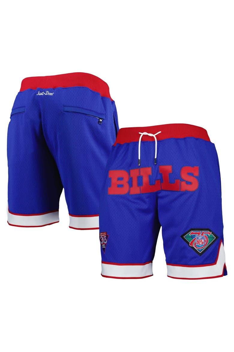 Men's Mitchell & Ness Royal Buffalo Bills 35th Anniversary Just Don Throwback Shorts, Main, color, Royal