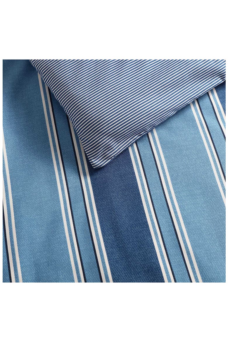 Gilpin Pinstripe Cotton Comforter, Alternate, color, MEDIUM / DARK BLUE